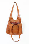 ~ Marked Down ~ 70s Pumpkin Leather Shoulder Bag