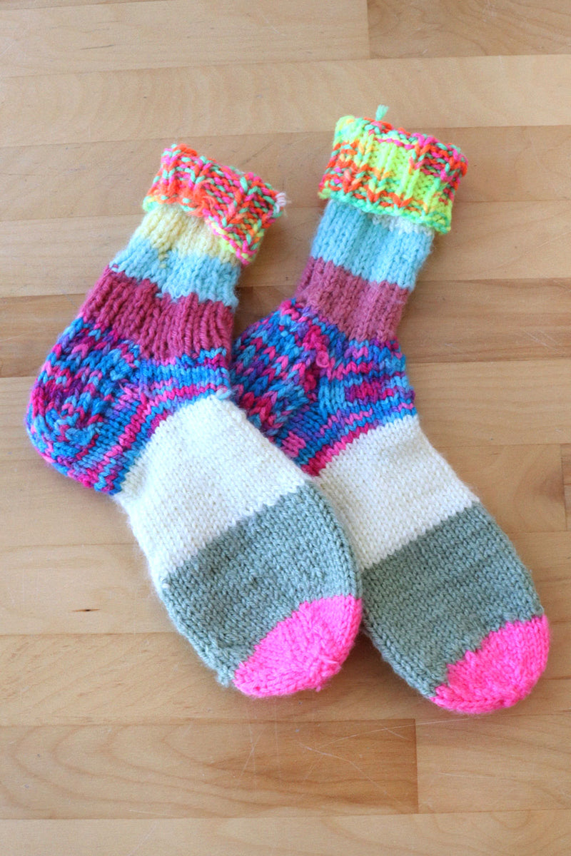 Neon Knit Socks 6/7