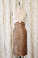 Bronzed Leather Notch Symbol Skirt M