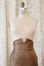 Bronzed Leather Notch Symbol Skirt M