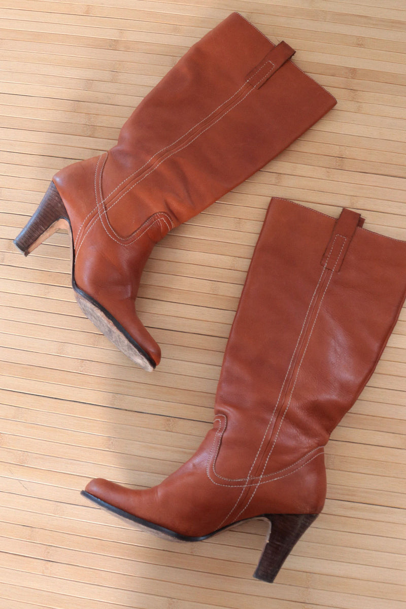 Joan & David Tall Chestnut Boots 9