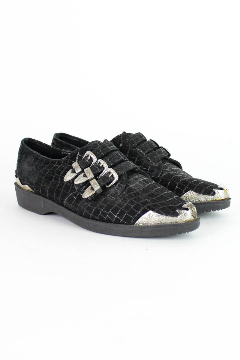 Metal Tip Creeper Style Buckle Flats 5.5