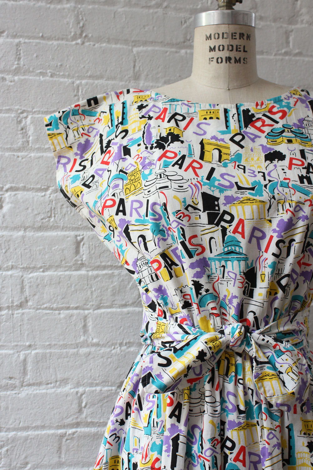 Paris Print Dress XS-M