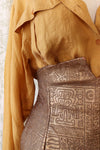 Bronzed Leather Notch Symbol Skirt M