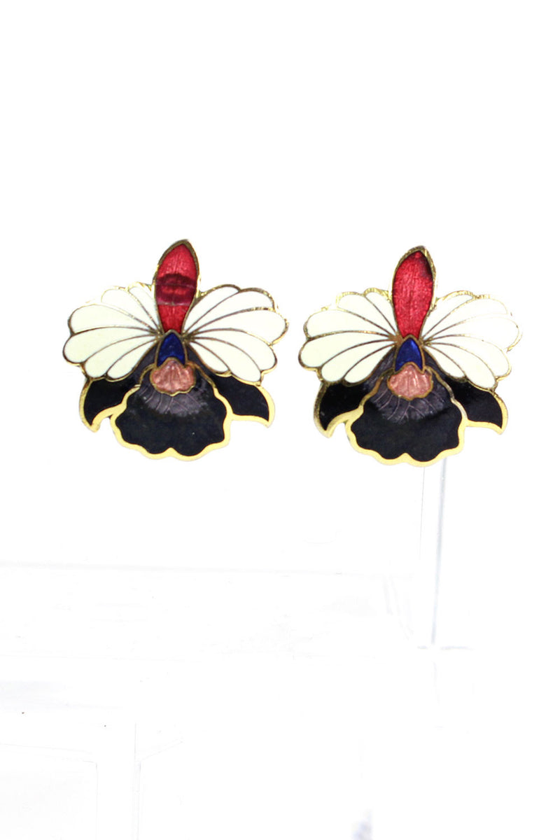 Orchid Enamel Earrings