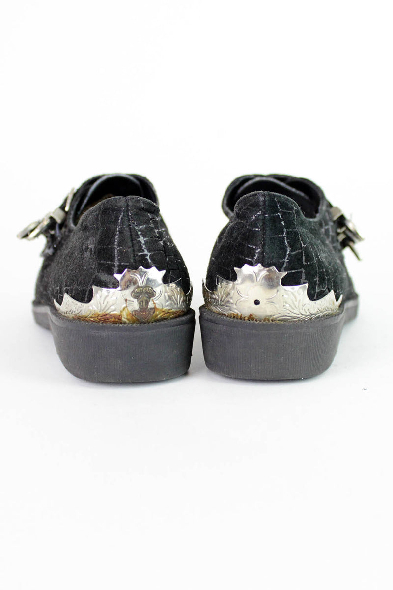 Metal Tip Creeper Style Buckle Flats 5.5