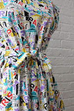 Paris Print Dress XS-M
