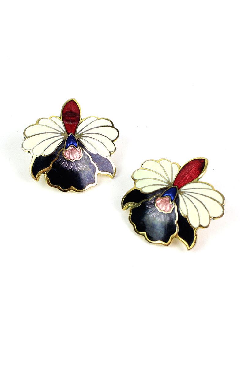 Orchid Enamel Earrings