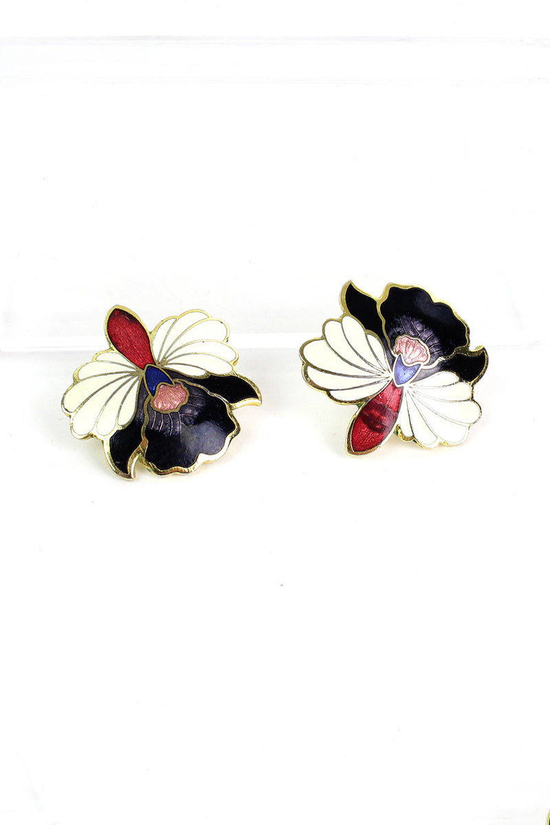 Orchid Enamel Earrings