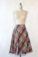 Blair Burgundy Plaid Skirt L