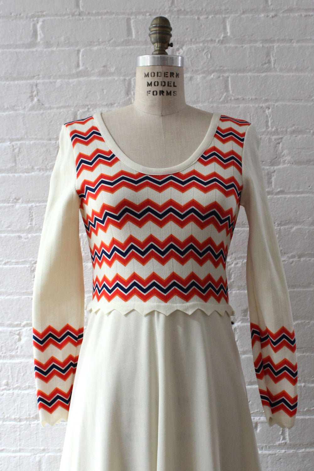 Zigzag Flared Maxi Dress S/M
