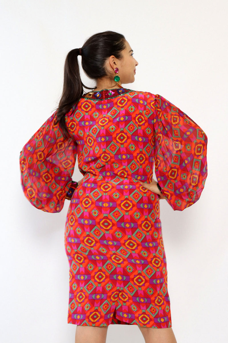 Nipon Kaleidoscope Silk Dress M