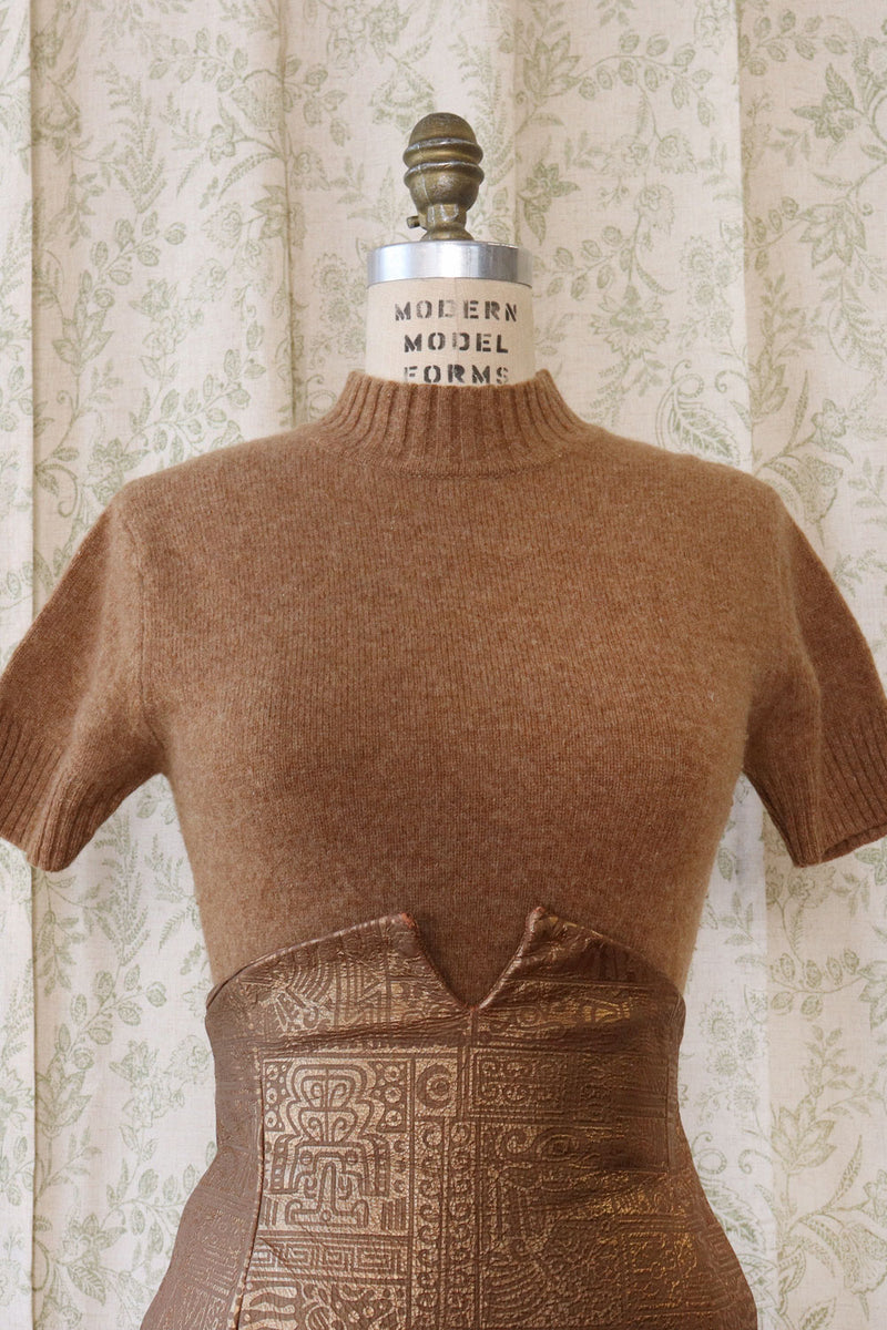Sepia Wool Short Sleeve Sweater S/M