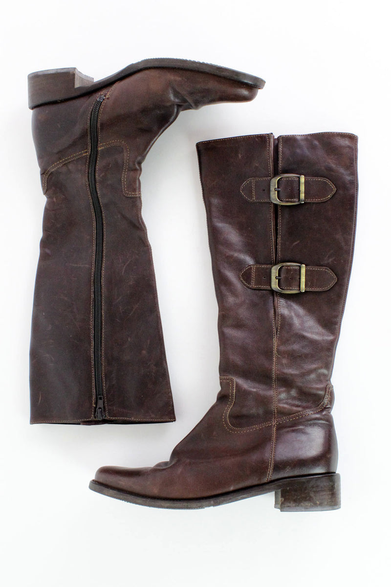 Buckled Leather Boots 8