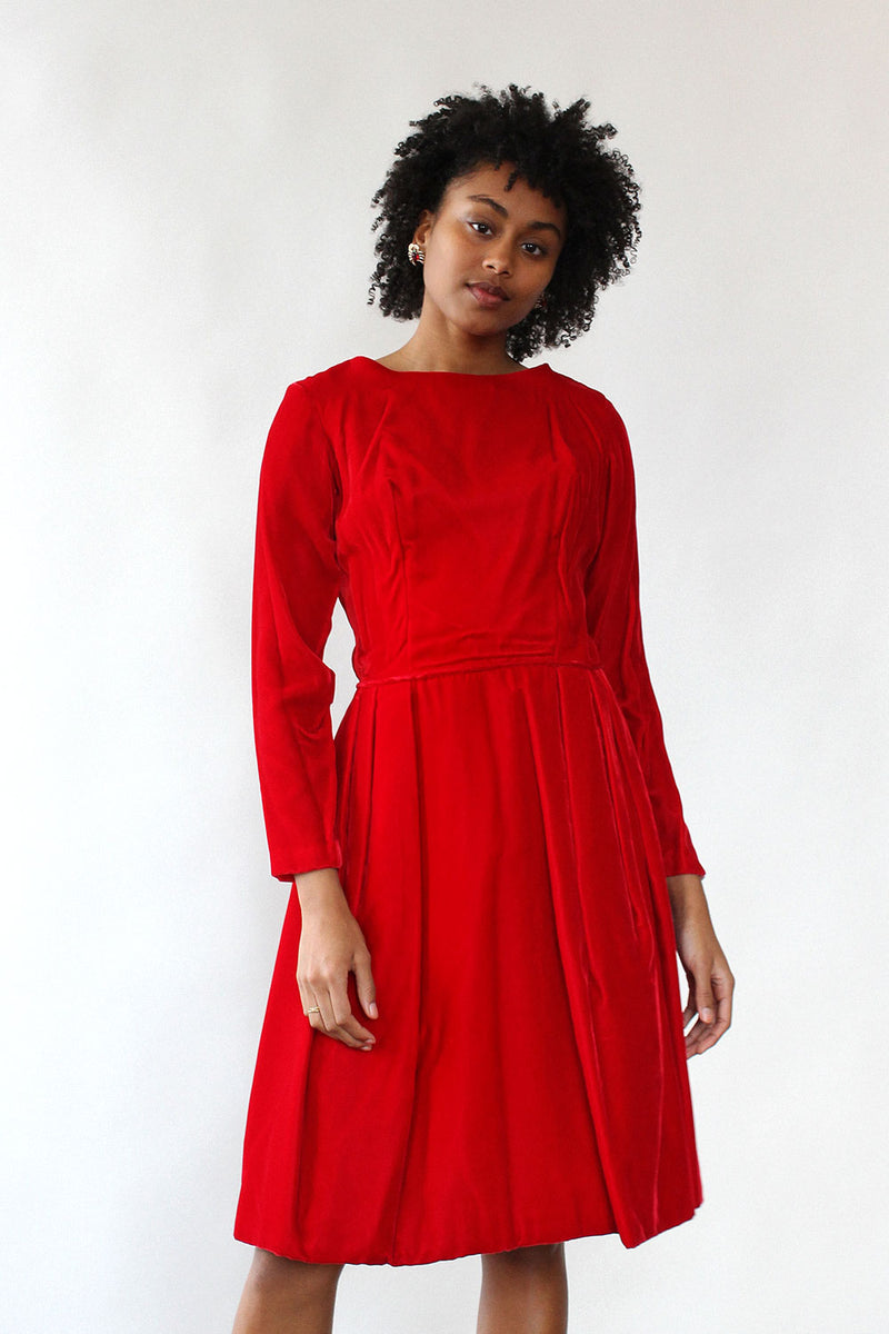 Ruby Red Velvet Dress M/L