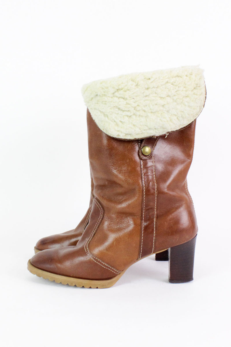 Heeled Sherpa Boots 8