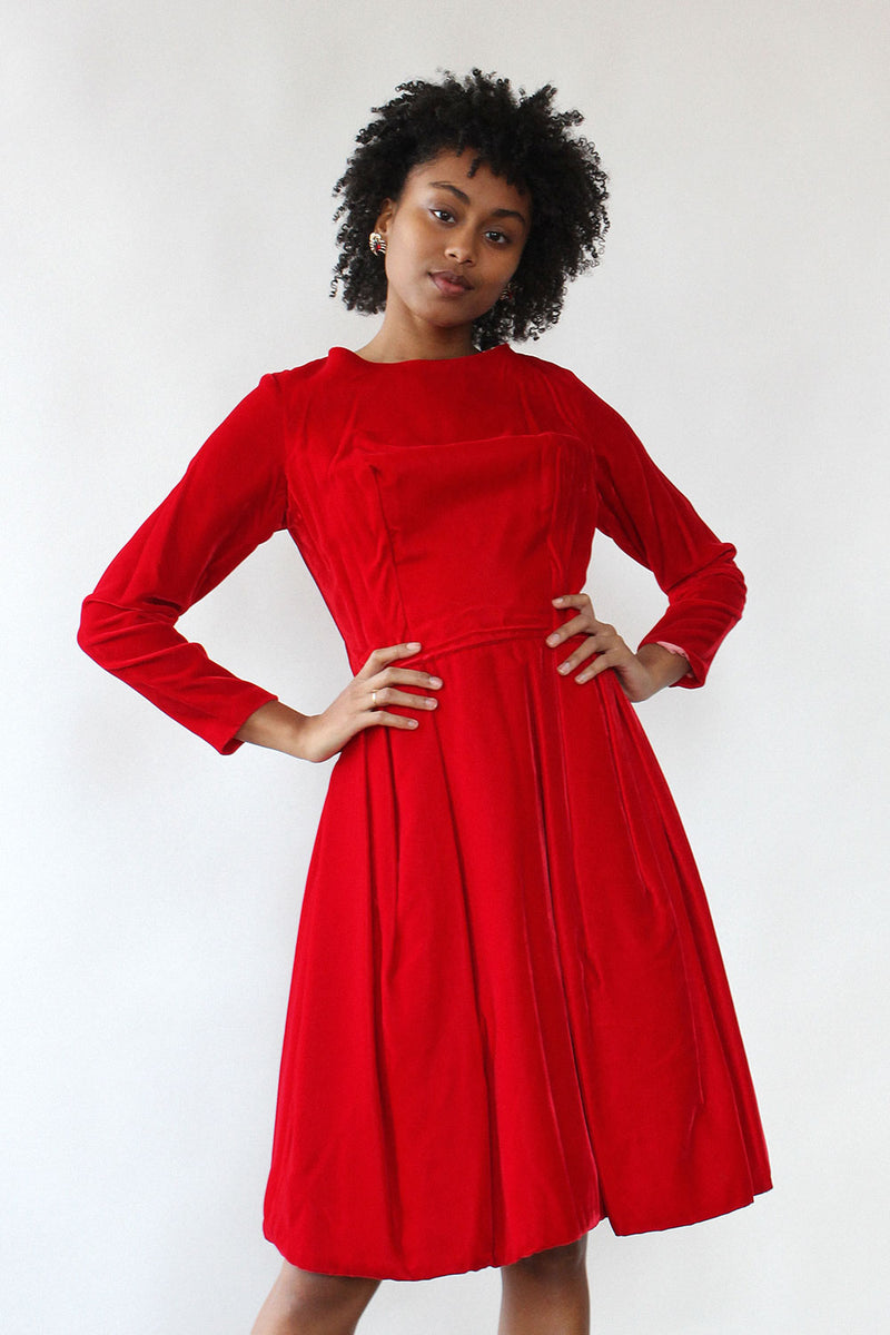 Ruby Red Velvet Dress M/L
