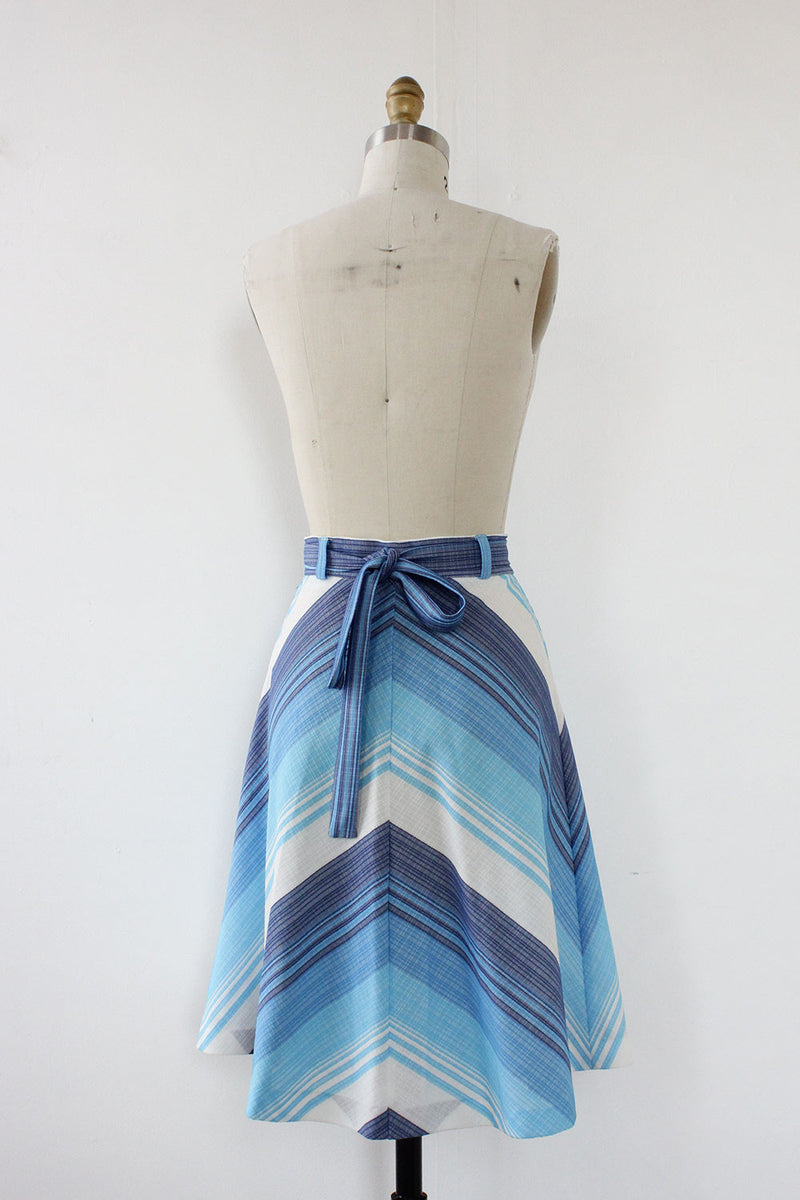 Shades of Blue Chevron Skirt S