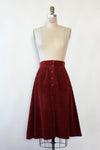 Merlot Wide Wale Cord Skirt M