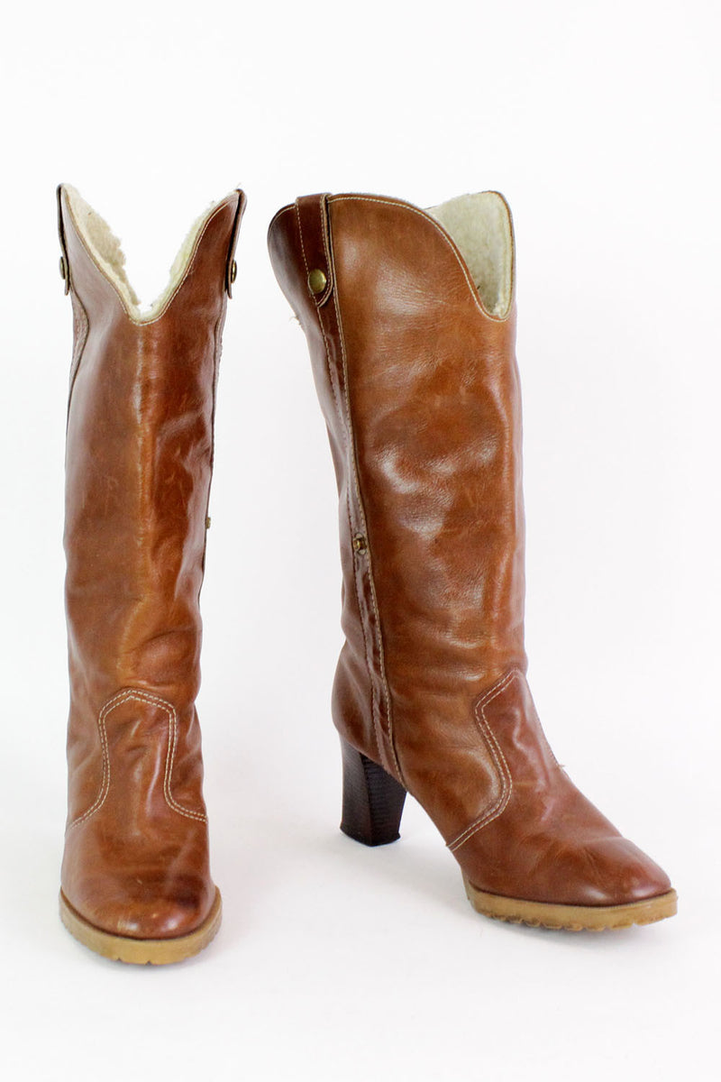 Heeled Sherpa Boots 8