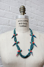 Aqua Parrot Beaded Necklace