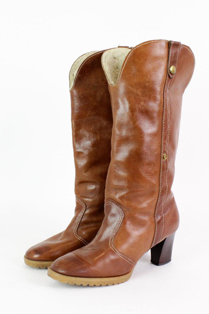 Heeled Sherpa Boots 8