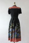 Crane Print 70s Floral Dress XS-M