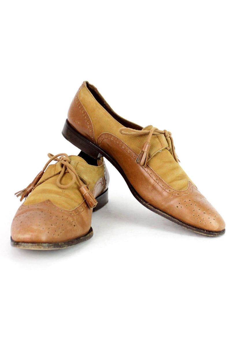Tan Spectator Oxfords w/ Tassel Laces 8.5