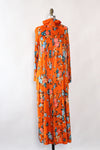 Skylar Tangerine Teal Bird Caftan S-L