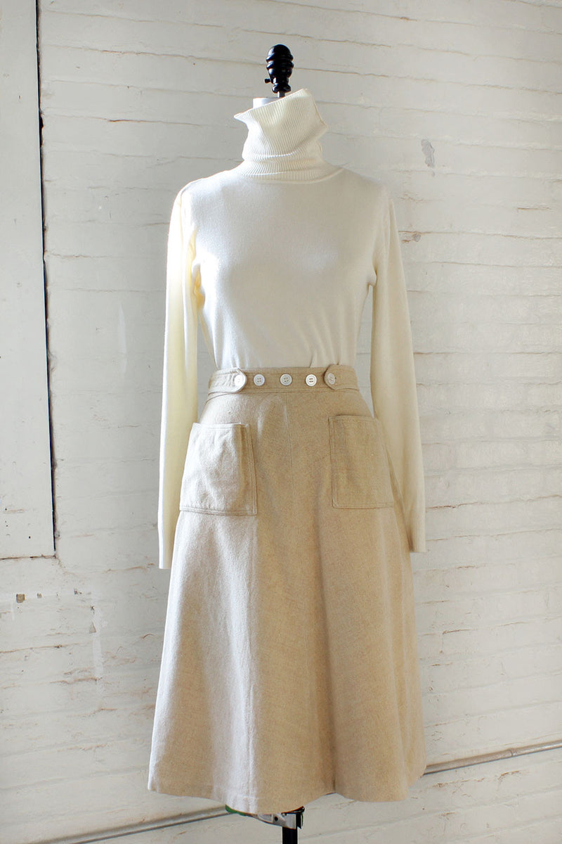 Peck & Peck Cream Wrap Skirt S/M