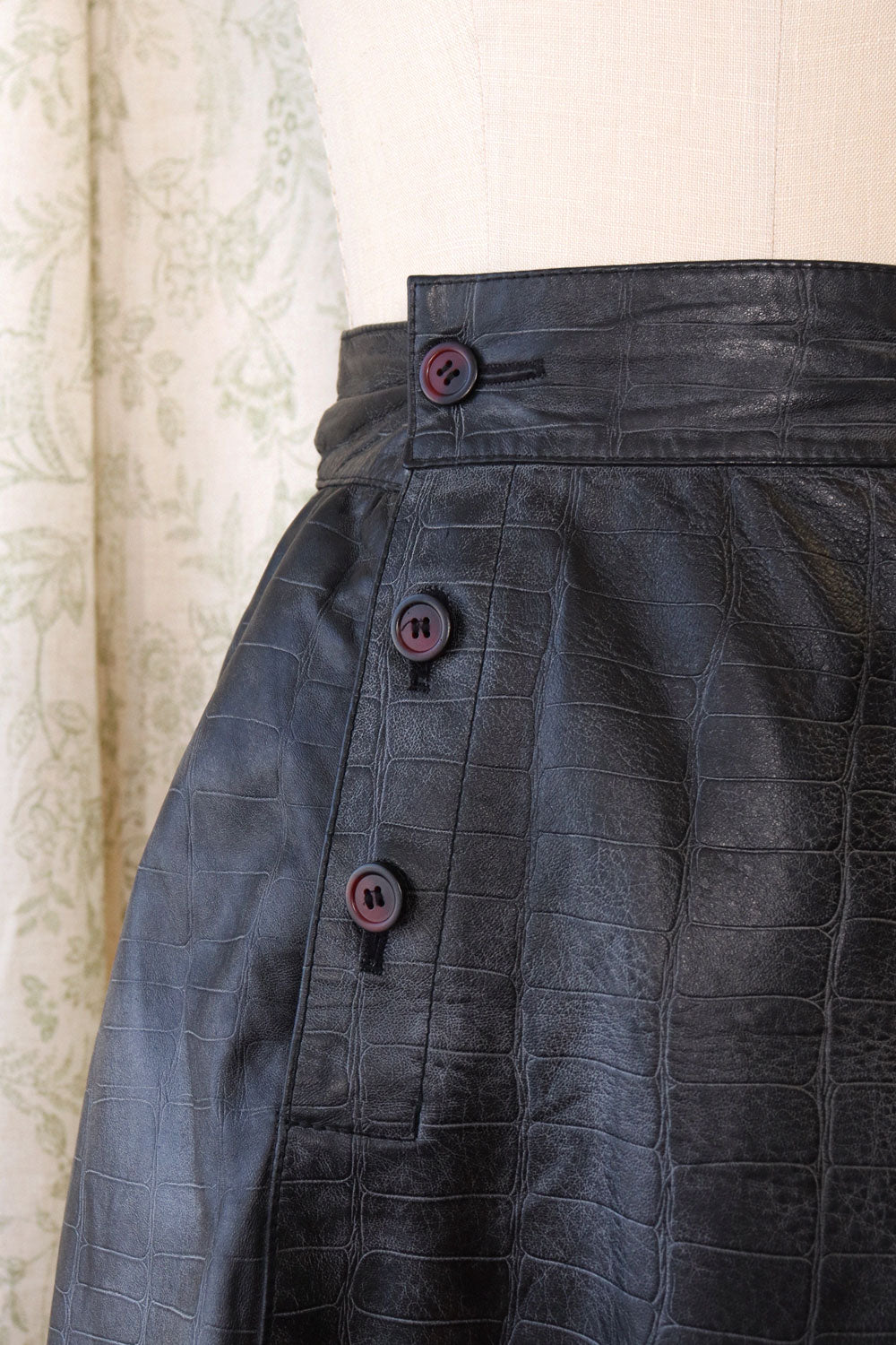 Baltrik Croc Embossed Leather Skirt M