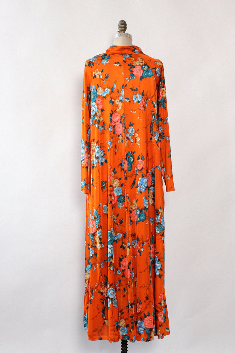Skylar Tangerine Teal Bird Caftan S-L