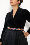 Embroidered Elephant Tie Belt