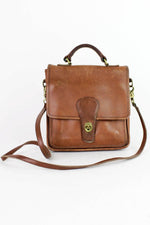 vintage coach brown leather station bag