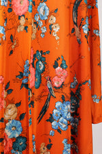 Skylar Tangerine Teal Bird Caftan S-L