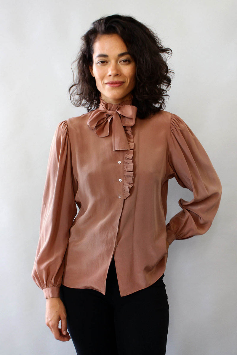 Norma Mauve Silk Blouse S