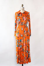 Skylar Tangerine Teal Bird Caftan S-L