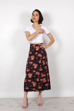 Phoebe Tea Floral Skirt L