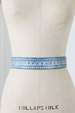 Indigo Stamped Leather Belt