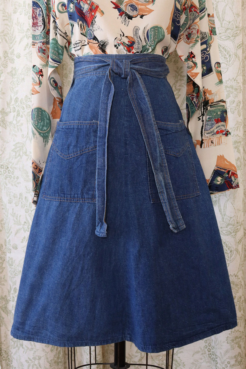 Bottoms Up Denim Wrap Skirt M/L