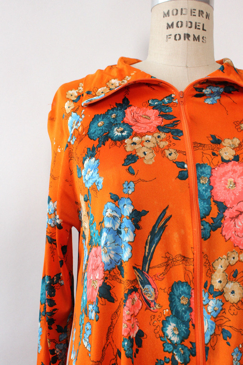 Skylar Tangerine Teal Bird Caftan S-L