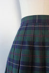 Evergreen Plaid Pleat Skirt M