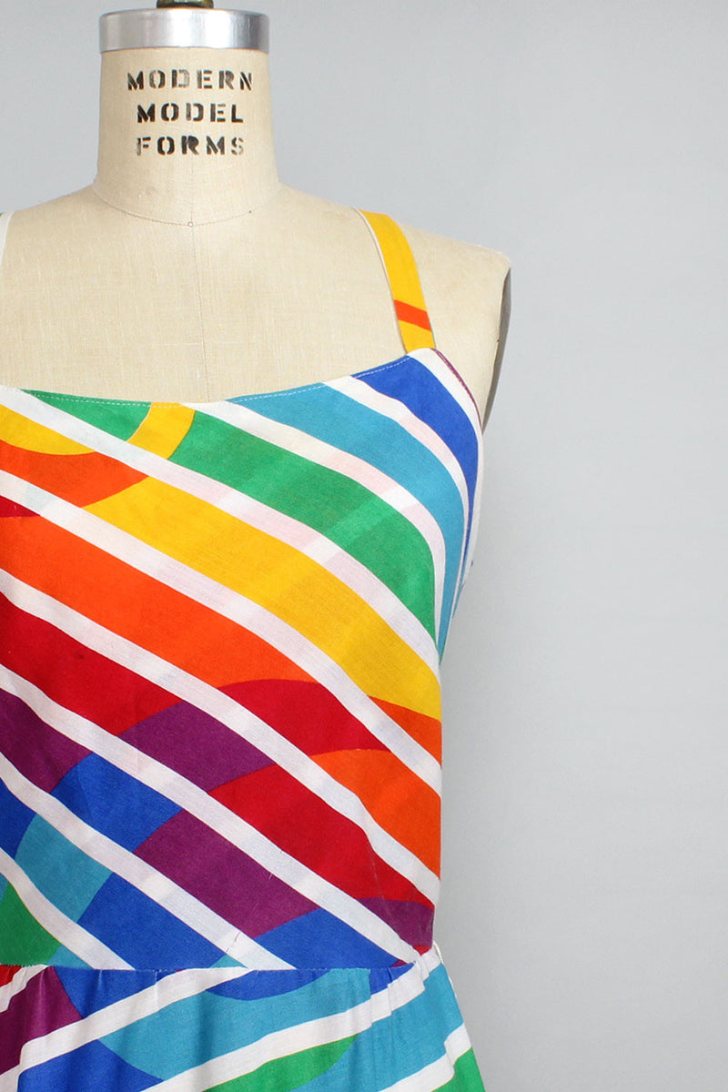 70s Rainbow Cyclone Dress M