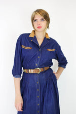 Dark Denim Button Dress S/M