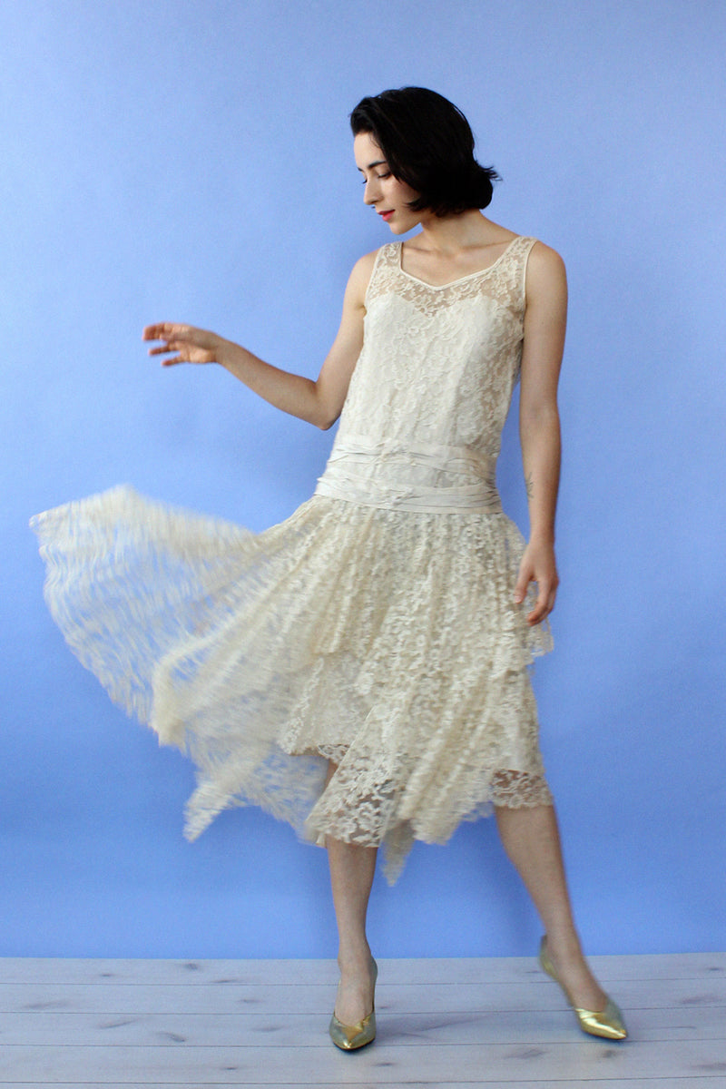 1920s Juliette Lace Dress XS