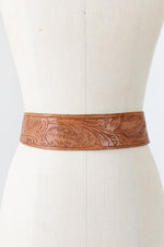 Feather Tooled Corset Belt