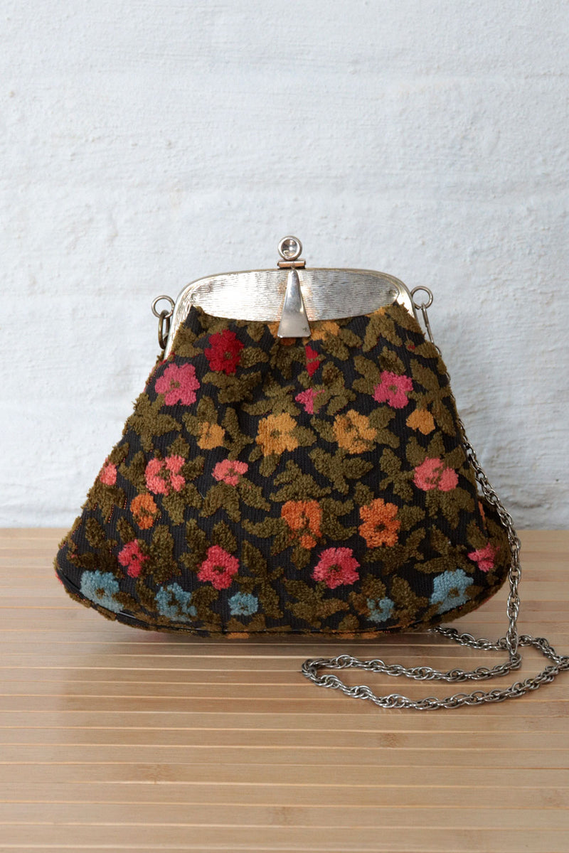Flower Tapestry Chain Strap Purse