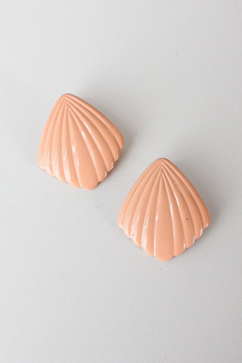 Peach Coral Shell Earrings