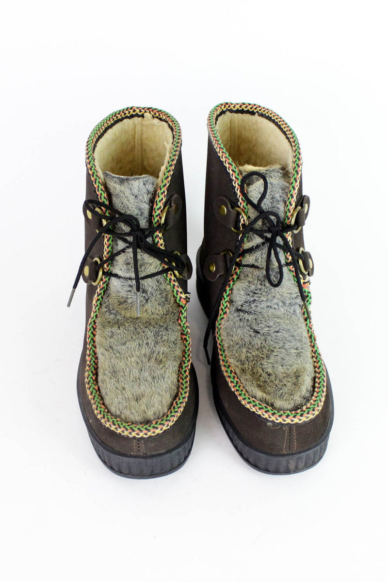 70s Faux Fur Winter Boots 9