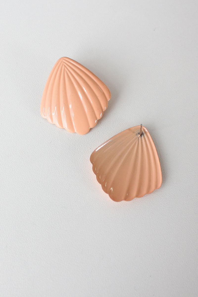 Peach Coral Shell Earrings